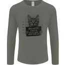 Bad Kitty New York City Police Dept. Mens Long Sleeve T-Shirt Charcoal