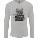 Bad Kitty New York City Police Dept. Mens Long Sleeve T-Shirt Sports Grey