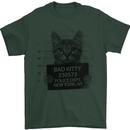 Bad Kitty New York City Police Dept. Mens T-Shirt Cotton Gildan Forest Green