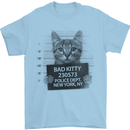 Bad Kitty New York City Police Dept. Mens T-Shirt Cotton Gildan Light Blue