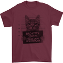 Bad Kitty New York City Police Dept. Mens T-Shirt Cotton Gildan Maroon