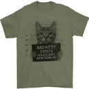 Bad Kitty New York City Police Dept. Mens T-Shirt Cotton Gildan Military Green