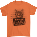 Bad Kitty New York City Police Dept. Mens T-Shirt Cotton Gildan Orange