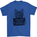 Bad Kitty New York City Police Dept. Mens T-Shirt Cotton Gildan Royal Blue