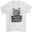 Bad Kitty New York City Police Dept. Mens T-Shirt Cotton Gildan White