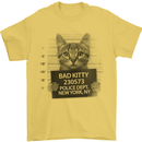 Bad Kitty New York City Police Dept. Mens T-Shirt Cotton Gildan Yellow