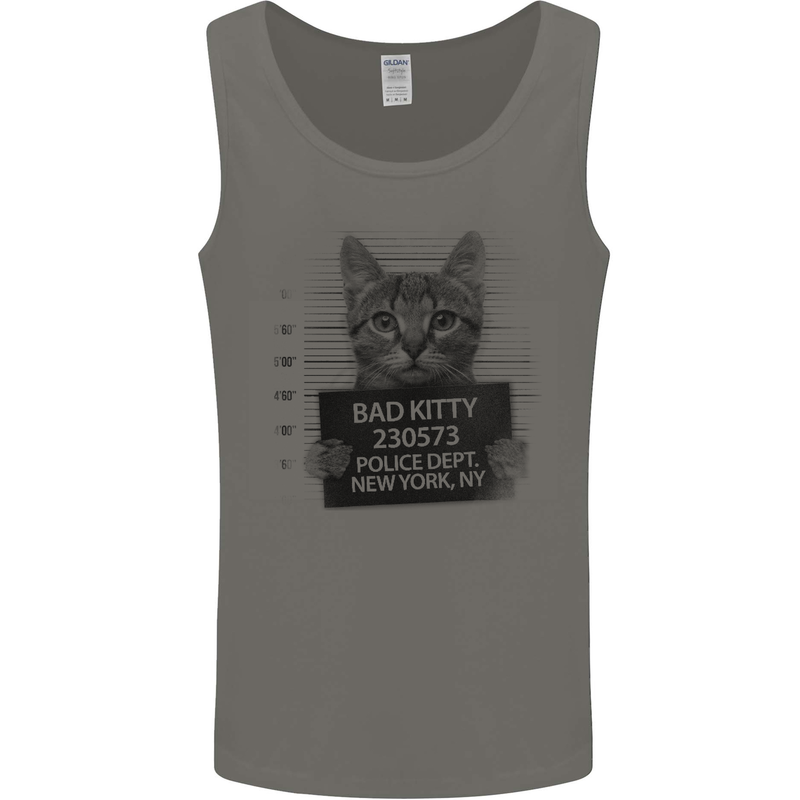 Bad Kitty New York City Police Dept. Mens Vest Tank Top Charcoal