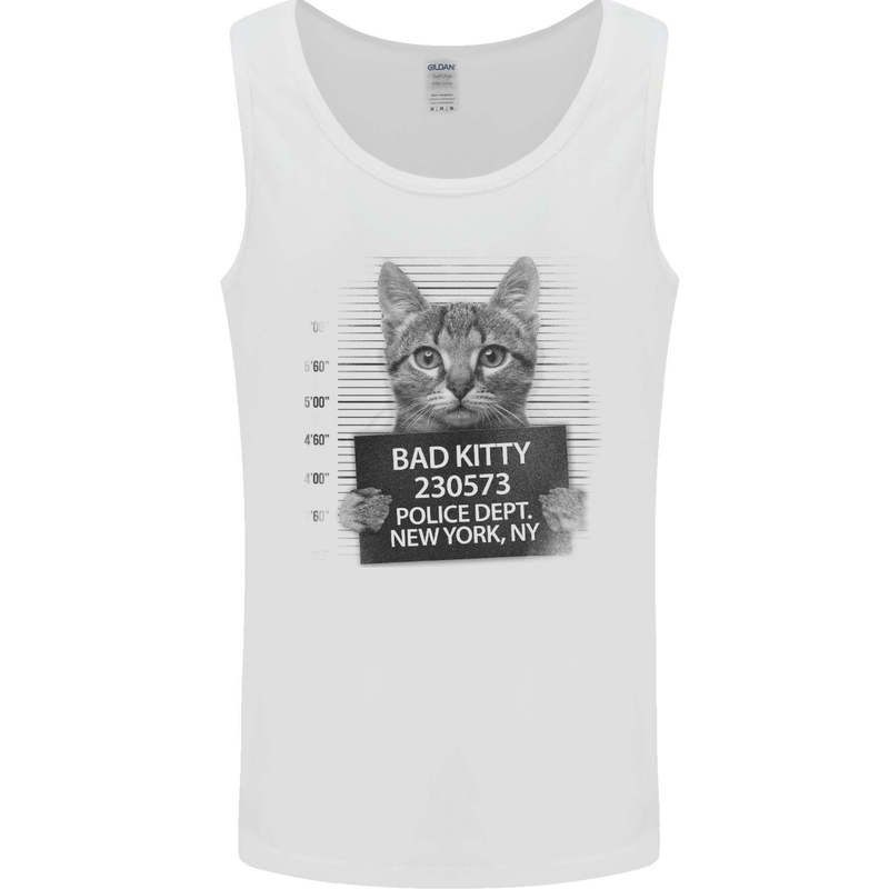 Bad Kitty New York City Police Dept. Mens Vest Tank Top White
