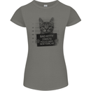 Bad Kitty New York City Police Dept. Womens Petite Cut T-Shirt Charcoal