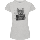 Bad Kitty New York City Police Dept. Womens Petite Cut T-Shirt Sports Grey