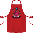 Bad Santa Claus Funny Skull Beer Alcohol Cotton Apron 100% Organic Red