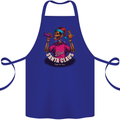 Bad Santa Claus Funny Skull Beer Alcohol Cotton Apron 100% Organic Royal Blue