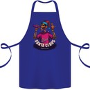 Bad Santa Claus Funny Skull Beer Alcohol Cotton Apron 100% Organic Royal Blue