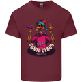 Bad Santa Claus Funny Skull Beer Alcohol Mens Cotton T-Shirt Tee Top Maroon