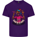 Bad Santa Claus Funny Skull Beer Alcohol Mens Cotton T-Shirt Tee Top Purple