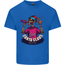 Bad Santa Claus Funny Skull Beer Alcohol Mens Cotton T-Shirt Tee Top Royal Blue