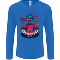 Bad Santa Claus Funny Skull Beer Alcohol Mens Long Sleeve T-Shirt Royal Blue