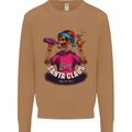 Bad Santa Claus Funny Skull Beer Alcohol Mens Sweatshirt Jumper Caramel Latte