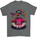 Bad Santa Claus Funny Skull Beer Alcohol Mens T-Shirt 100% Cotton Charcoal