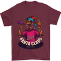 Bad Santa Claus Funny Skull Beer Alcohol Mens T-Shirt 100% Cotton Maroon