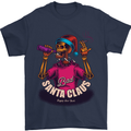 Bad Santa Claus Funny Skull Beer Alcohol Mens T-Shirt 100% Cotton Navy Blue