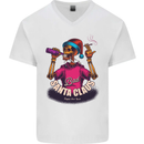 Bad Santa Claus Funny Skull Beer Alcohol Mens V-Neck Cotton T-Shirt White
