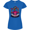 Bad Santa Claus Funny Skull Beer Alcohol Womens Petite Cut T-Shirt Royal Blue