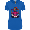 Bad Santa Claus Funny Skull Beer Alcohol Womens Wider Cut T-Shirt Royal Blue