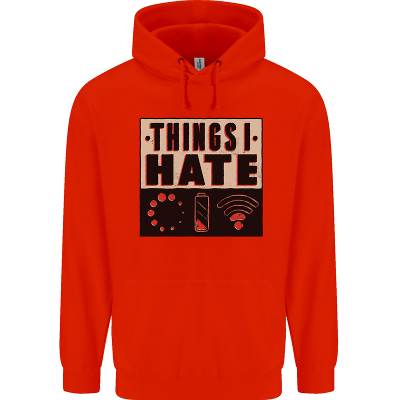 Bad Wifi Low Battery Lag Gaming Gamer Phone Childrens Kids Hoodie Bright Red
