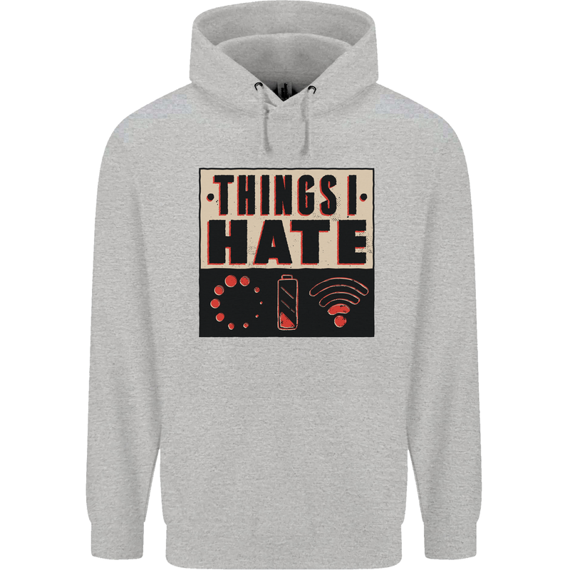 Bad Wifi Low Battery Lag Gaming Gamer Phone Childrens Kids Hoodie Sports Grey