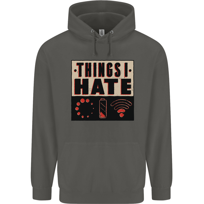Bad Wifi Low Battery Lag Gaming Gamer Phone Childrens Kids Hoodie Storm Grey