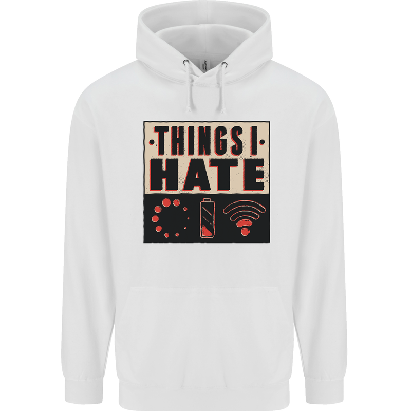 Bad Wifi Low Battery Lag Gaming Gamer Phone Childrens Kids Hoodie White