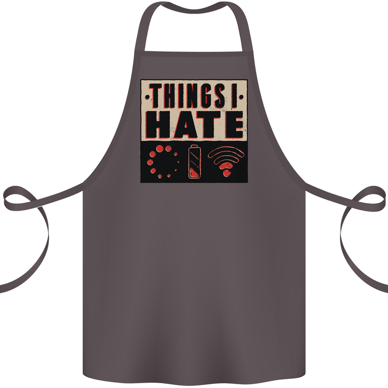 Bad Wifi Low Battery Lag Gaming Gamer Phone Cotton Apron 100% Organic Dark Grey