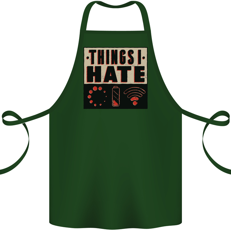 Bad Wifi Low Battery Lag Gaming Gamer Phone Cotton Apron 100% Organic Forest Green