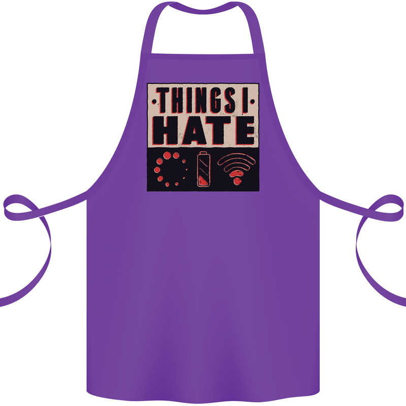 Bad Wifi Low Battery Lag Gaming Gamer Phone Cotton Apron 100% Organic Purple