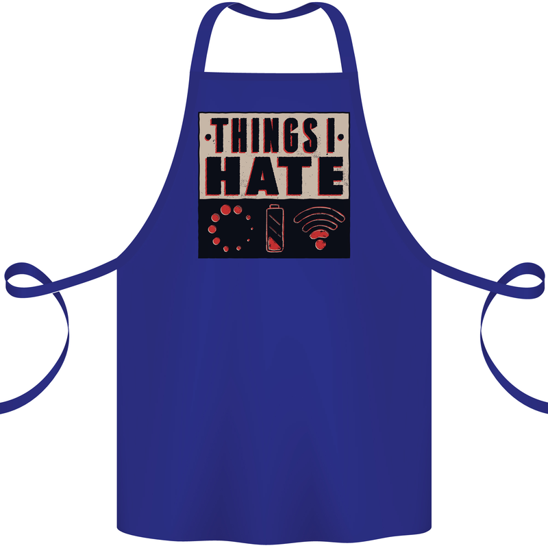 Bad Wifi Low Battery Lag Gaming Gamer Phone Cotton Apron 100% Organic Royal Blue