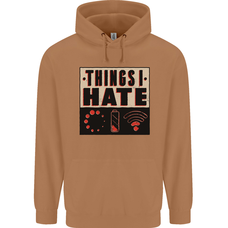 Bad Wifi Low Battery Lag Gaming Gamer Phone Mens 80% Cotton Hoodie Caramel Latte
