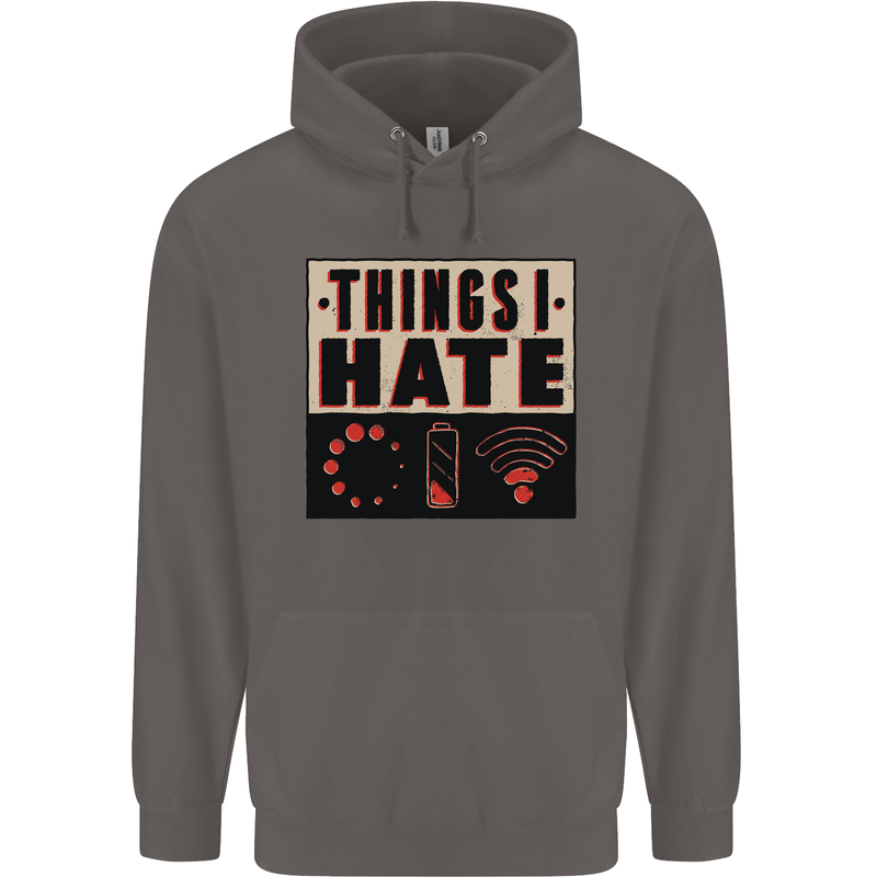 Bad Wifi Low Battery Lag Gaming Gamer Phone Mens 80% Cotton Hoodie Charcoal