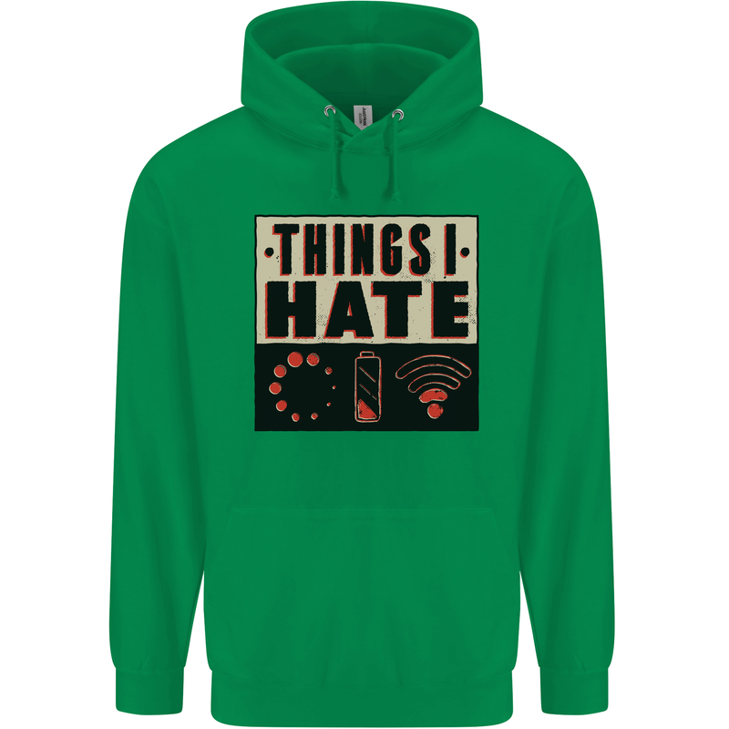 Bad Wifi Low Battery Lag Gaming Gamer Phone Mens 80% Cotton Hoodie Irish Green