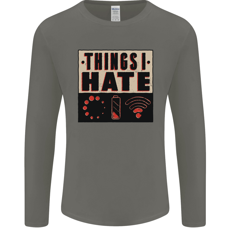 Bad Wifi Low Battery Lag Gaming Gamer Phone Mens Long Sleeve T-Shirt Charcoal