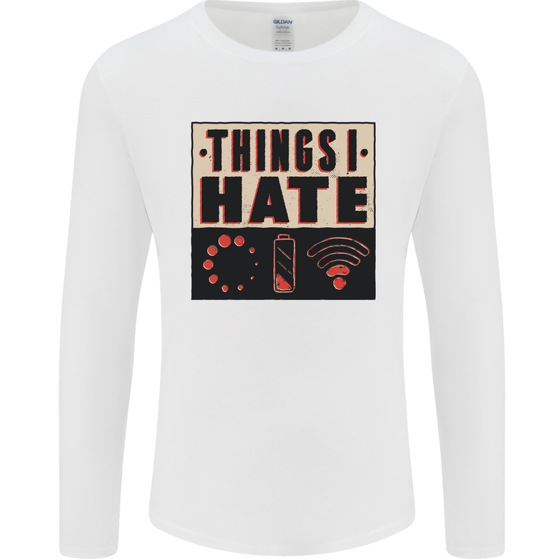 Bad Wifi Low Battery Lag Gaming Gamer Phone Mens Long Sleeve T-Shirt White