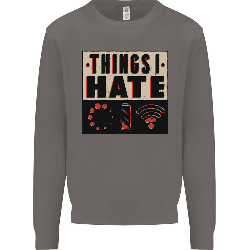 Bad Wifi Low Battery Lag Gaming Gamer Phone Mens Sweatshirt Jumper Charcoal