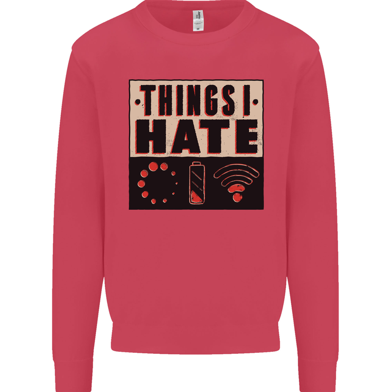 Bad Wifi Low Battery Lag Gaming Gamer Phone Mens Sweatshirt Jumper Heliconia