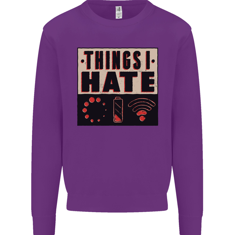 Bad Wifi Low Battery Lag Gaming Gamer Phone Mens Sweatshirt Jumper Purple