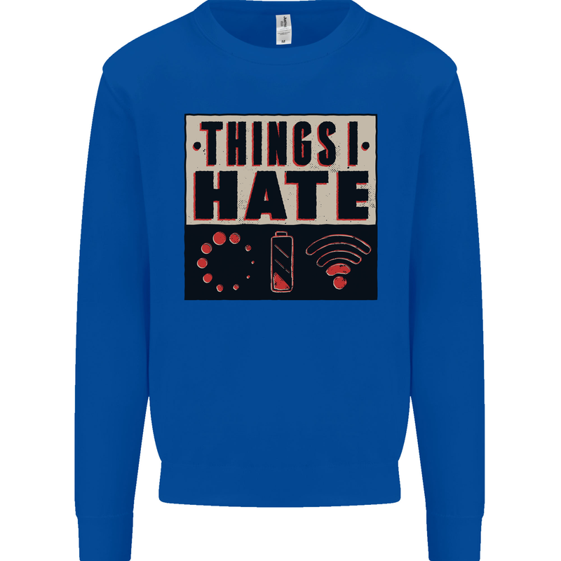 Bad Wifi Low Battery Lag Gaming Gamer Phone Mens Sweatshirt Jumper Royal Blue