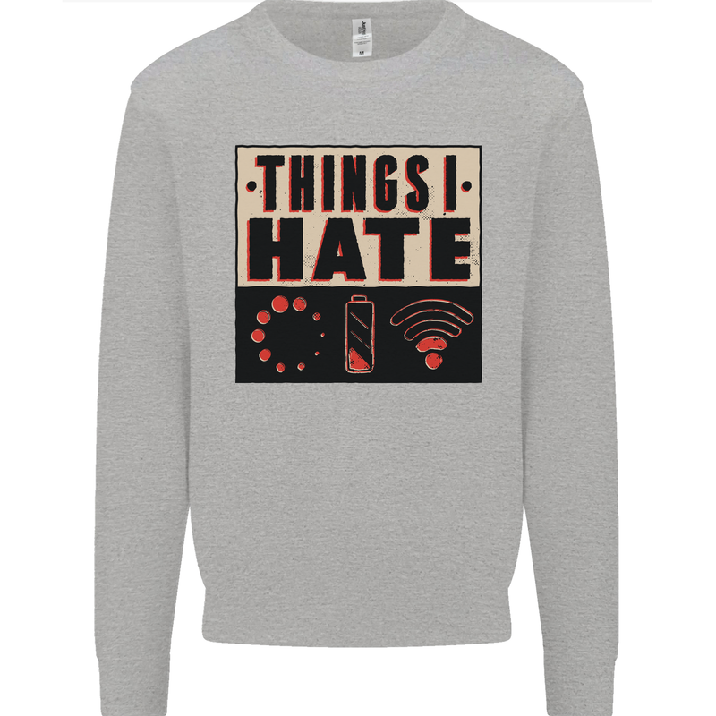 Bad Wifi Low Battery Lag Gaming Gamer Phone Mens Sweatshirt Jumper Sports Grey