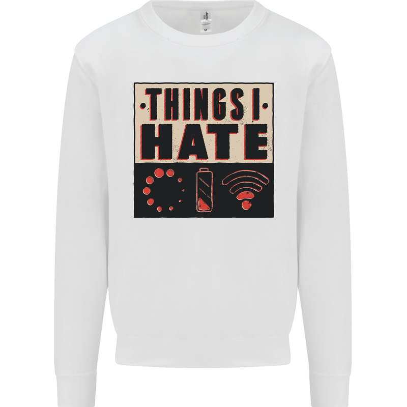 Bad Wifi Low Battery Lag Gaming Gamer Phone Mens Sweatshirt Jumper White