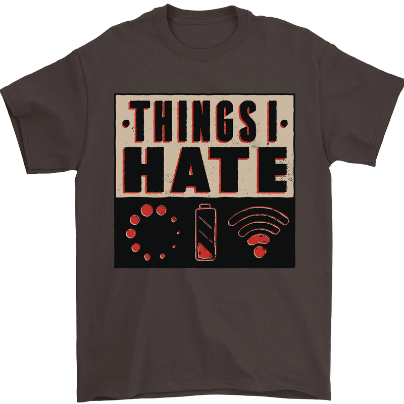 Bad Wifi Low Battery Lag Gaming Gamer Phone Mens T-Shirt Cotton Gildan Dark Chocolate