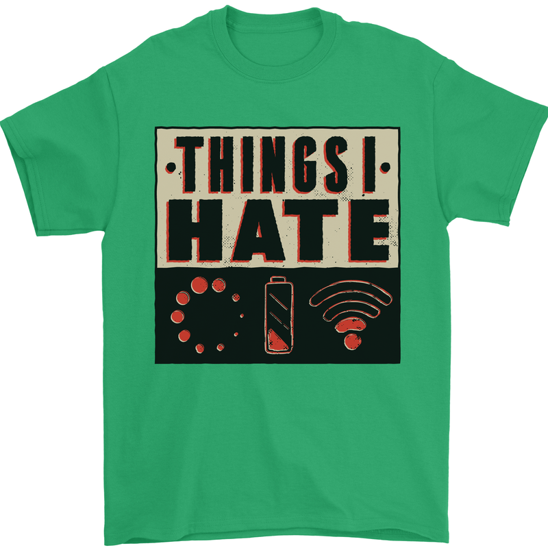 Bad Wifi Low Battery Lag Gaming Gamer Phone Mens T-Shirt Cotton Gildan Irish Green