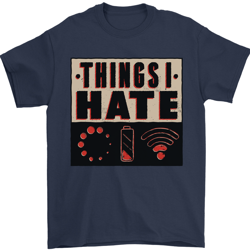 Bad Wifi Low Battery Lag Gaming Gamer Phone Mens T-Shirt Cotton Gildan Navy Blue